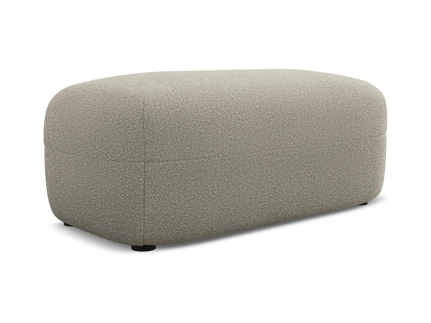 Pouf - Hocker - Bouclé - Dunkelbeige - MOANA