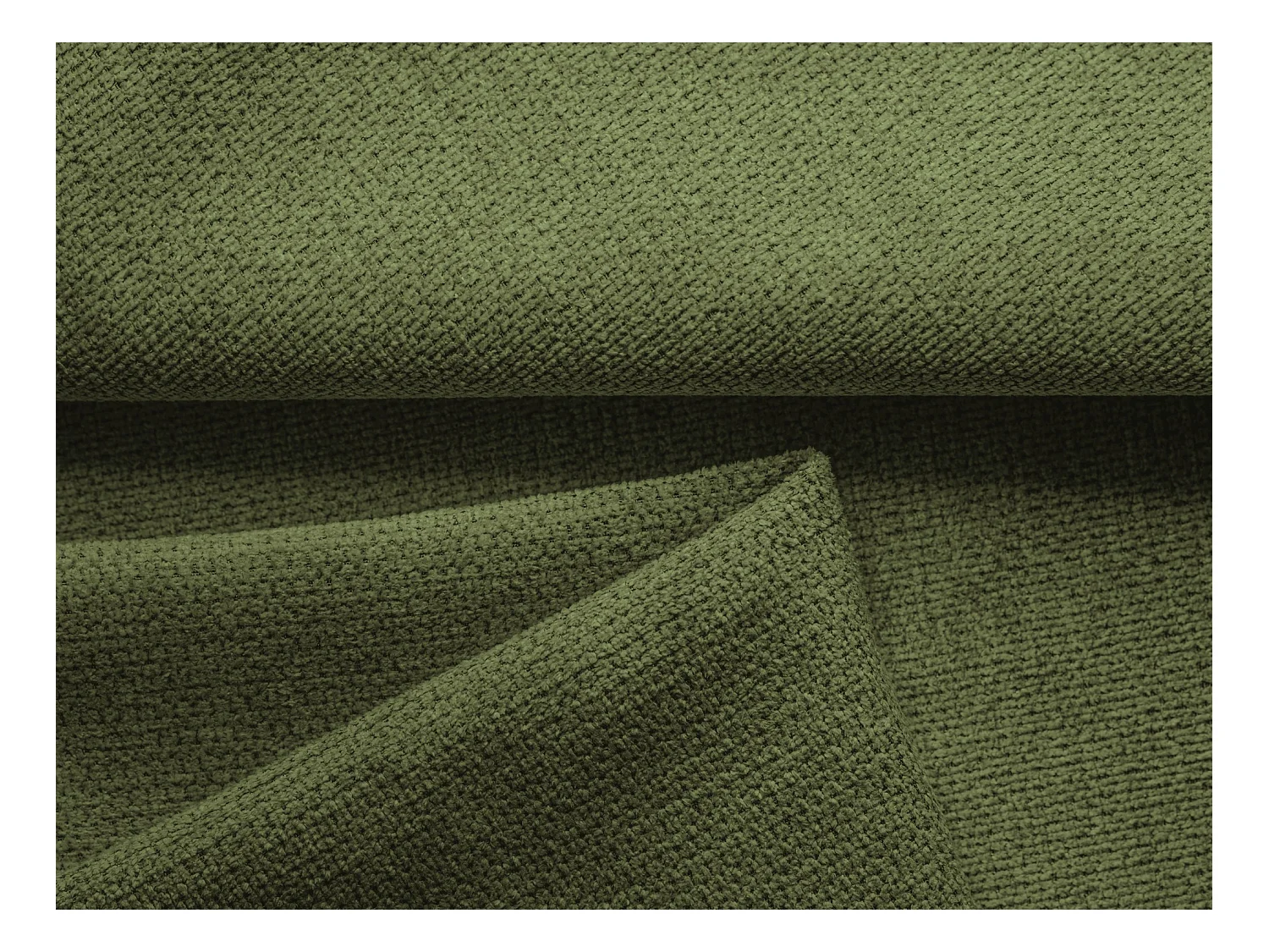 Pouf en tissu chenille - bouteille verte - KAILA