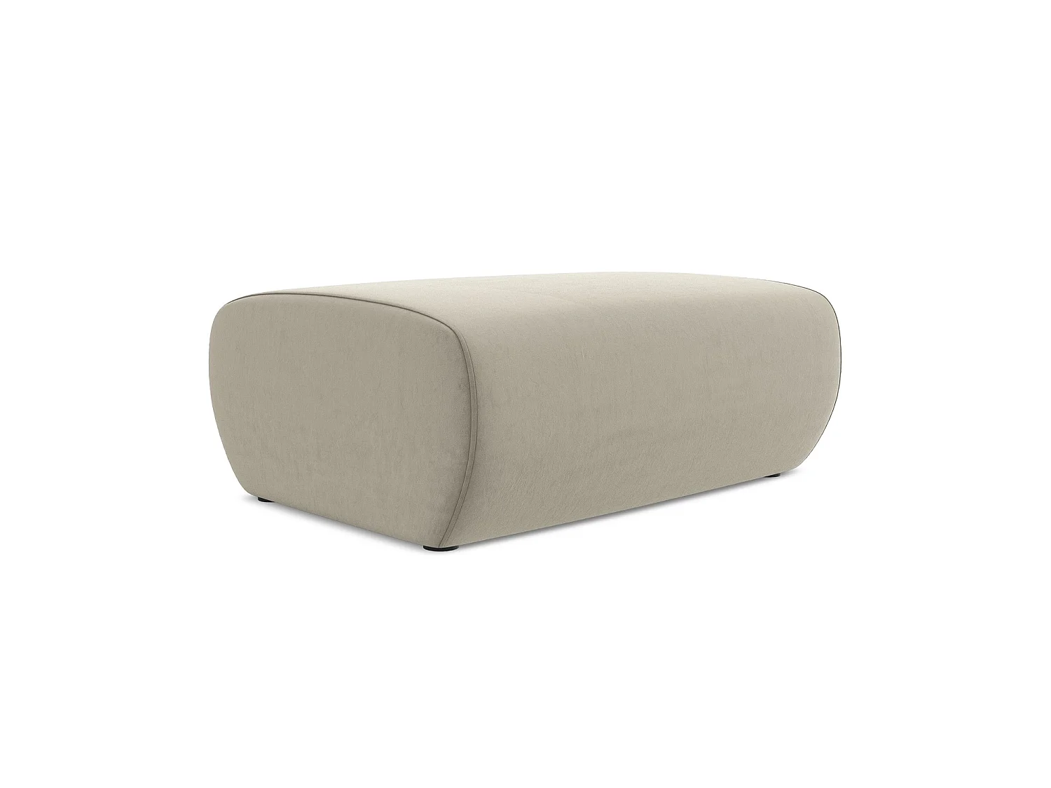Pouf en velours - perle - PALERMO