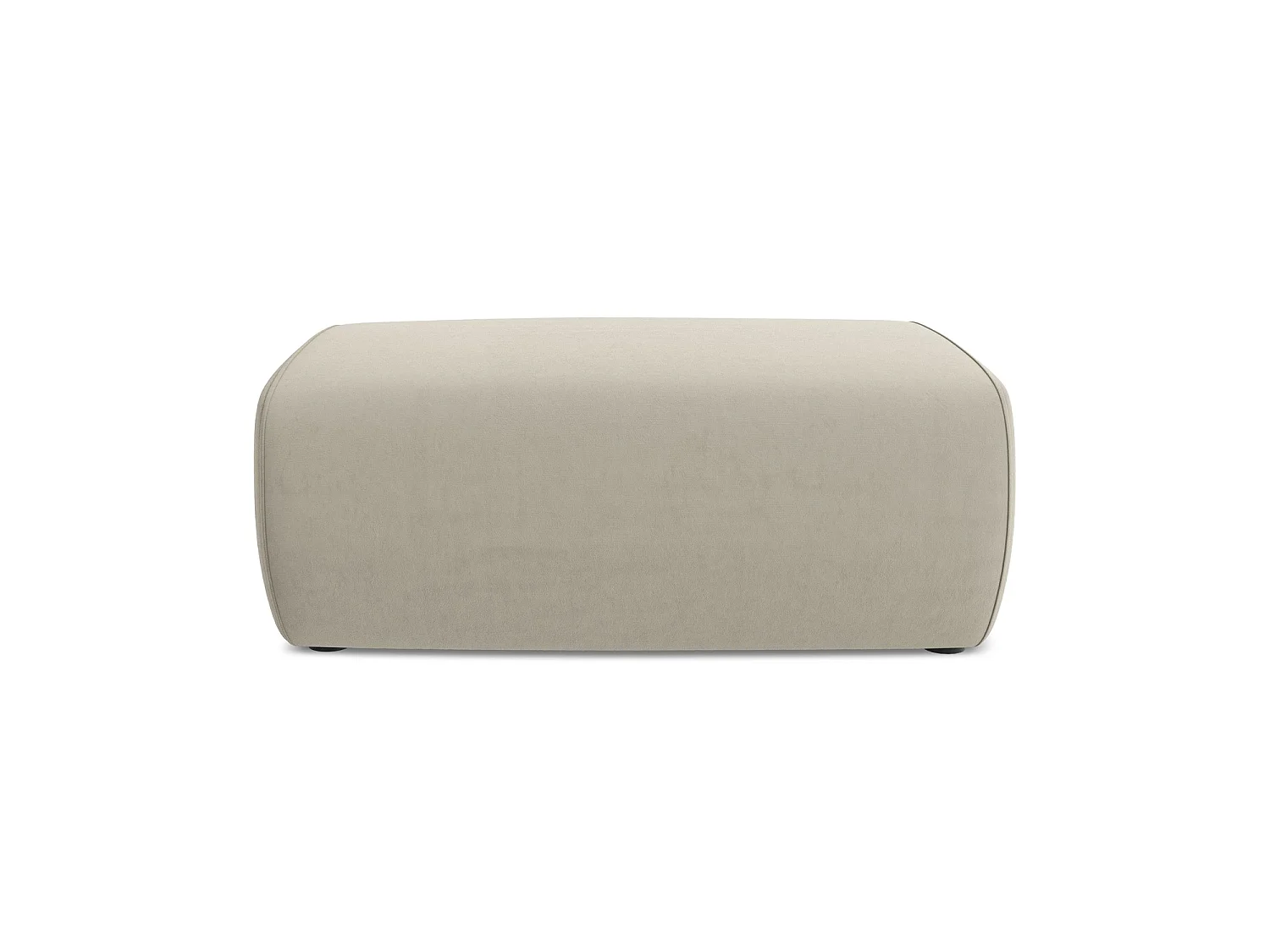 Pouf en velours - perle - PALERMO