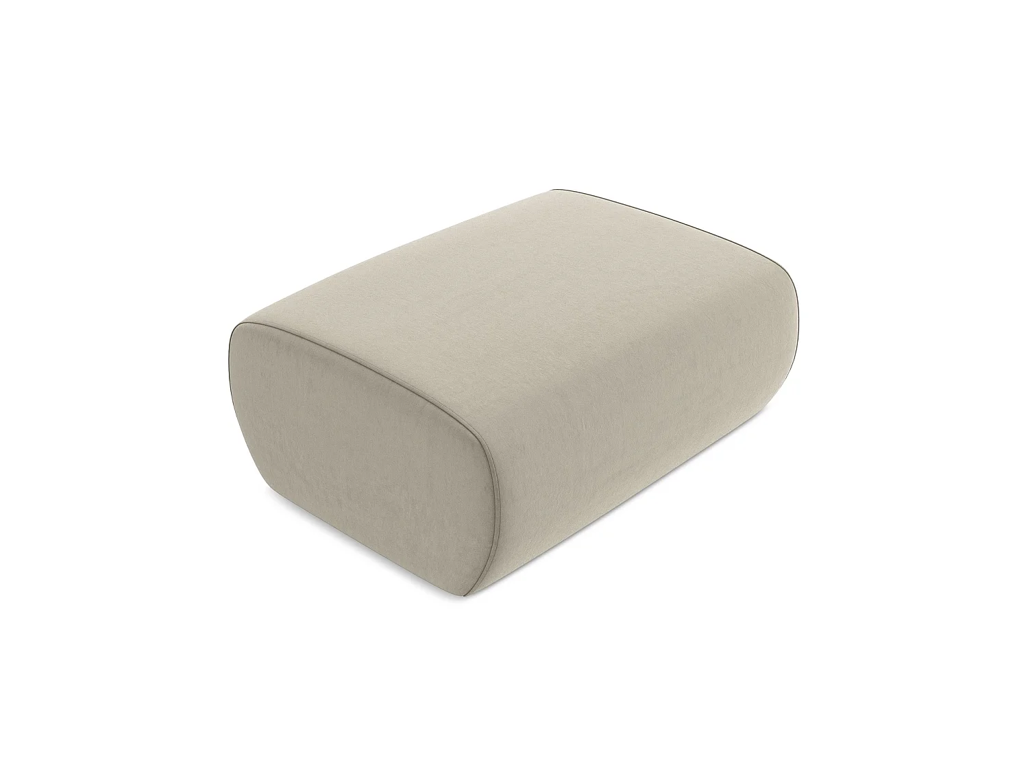 Pouf en velours - perle - PALERMO