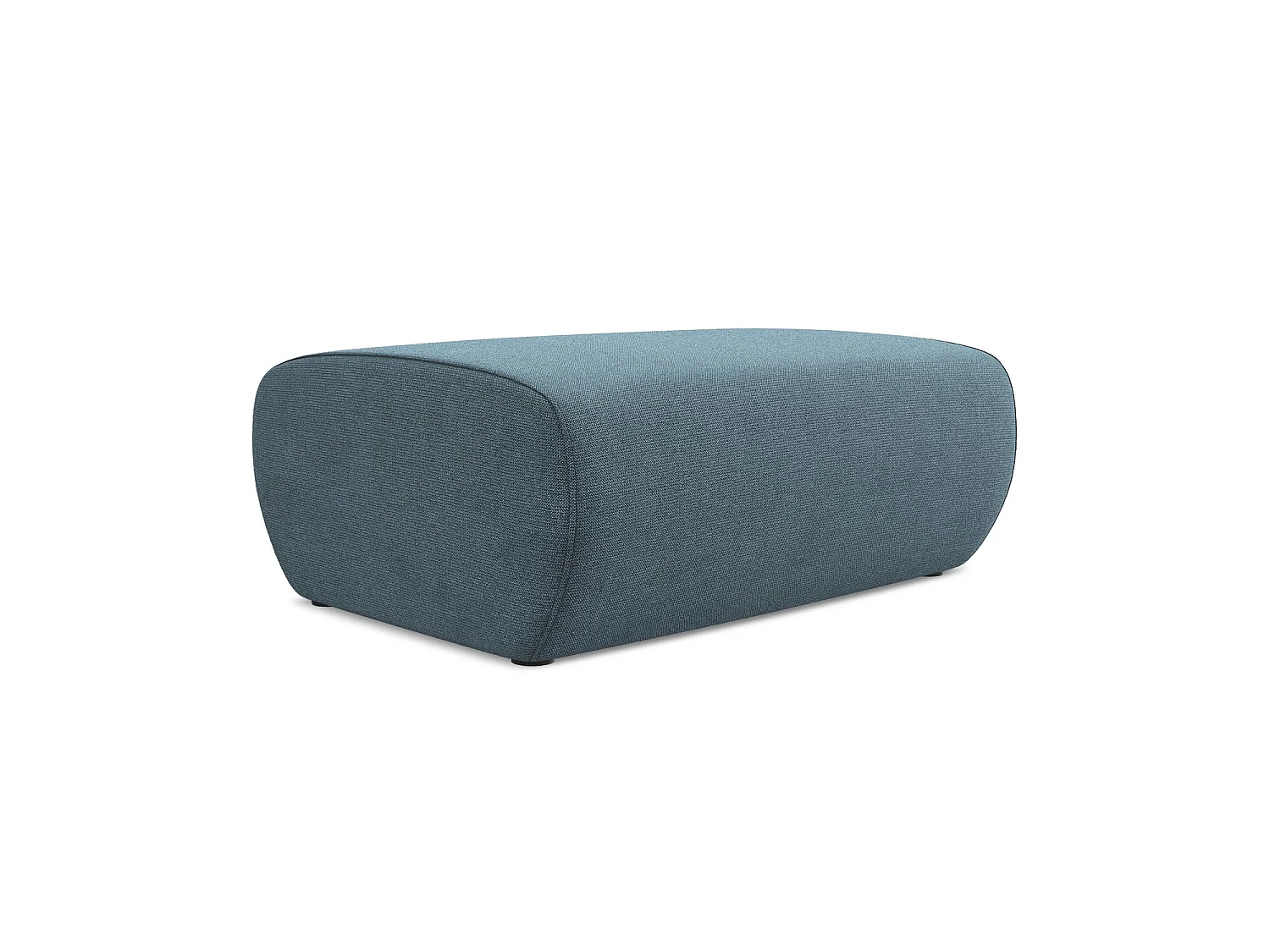 Pouf en tissu texturé - bleu clair - PERUGIA