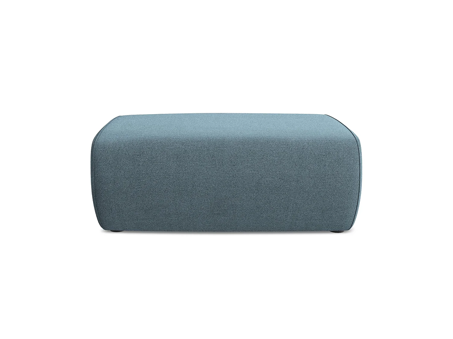 Pouf en tissu texturé - bleu clair - PERUGIA
