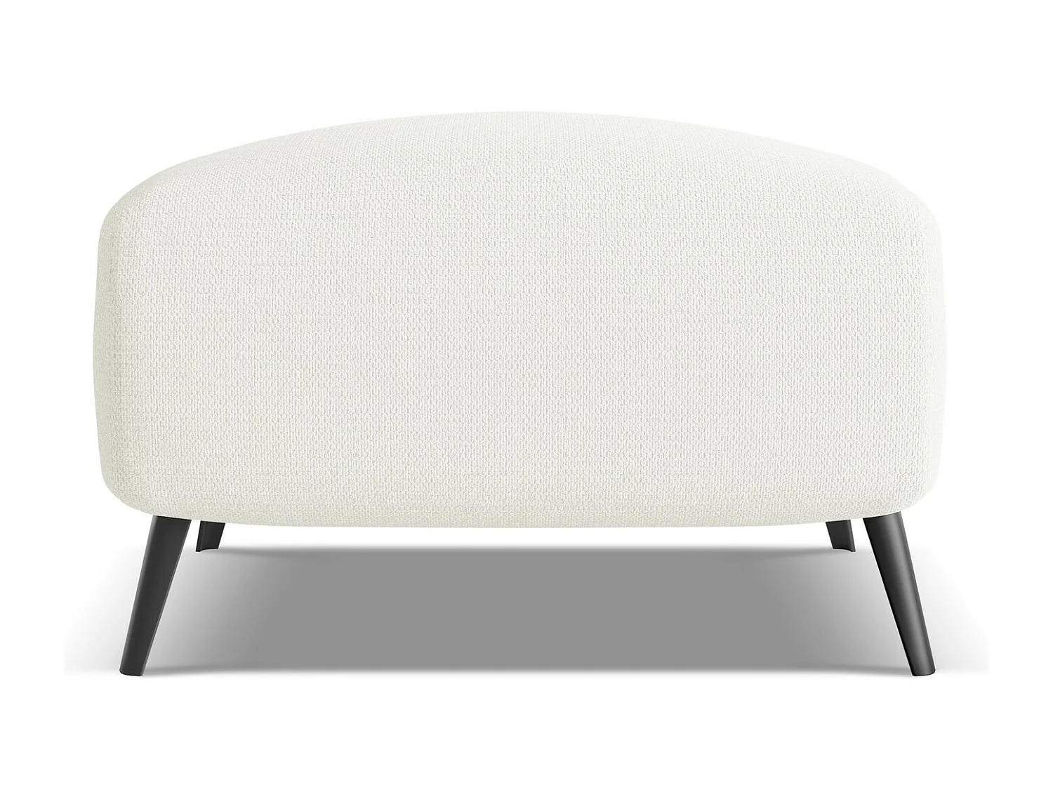 Poef van wit chenille stof - MALIE