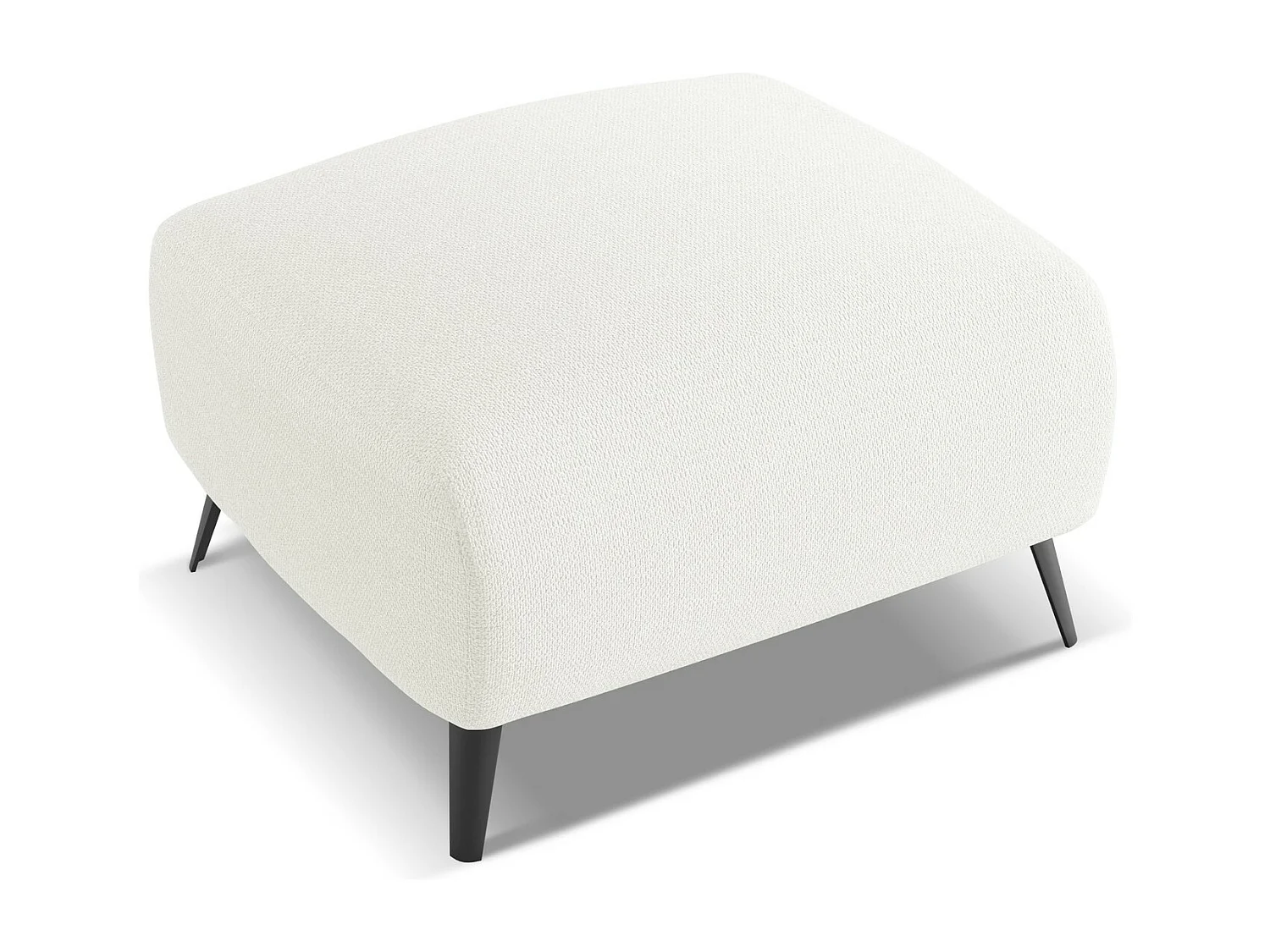 Poef van wit chenille stof - MALIE