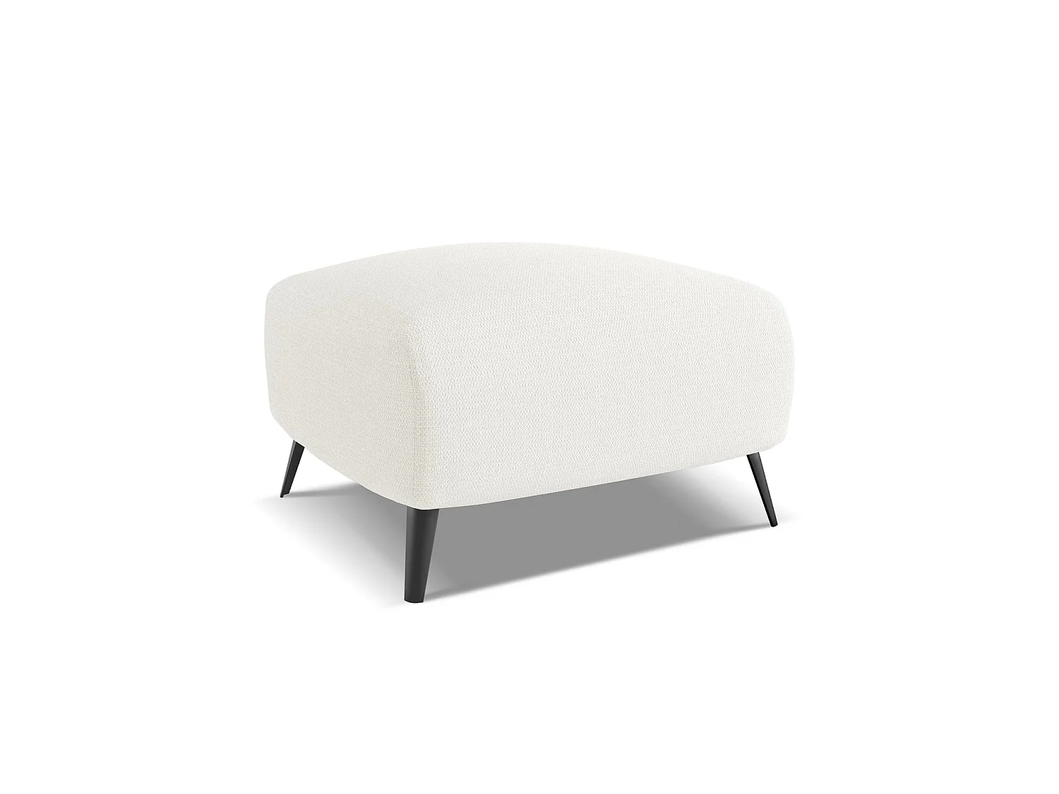 Pouf en tissu chenille - blanc - GENOVA