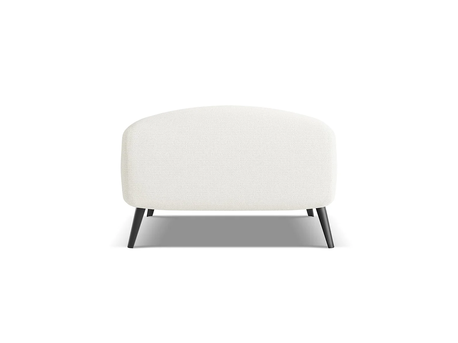 Pouf en tissu chenille - blanc - GENOVA