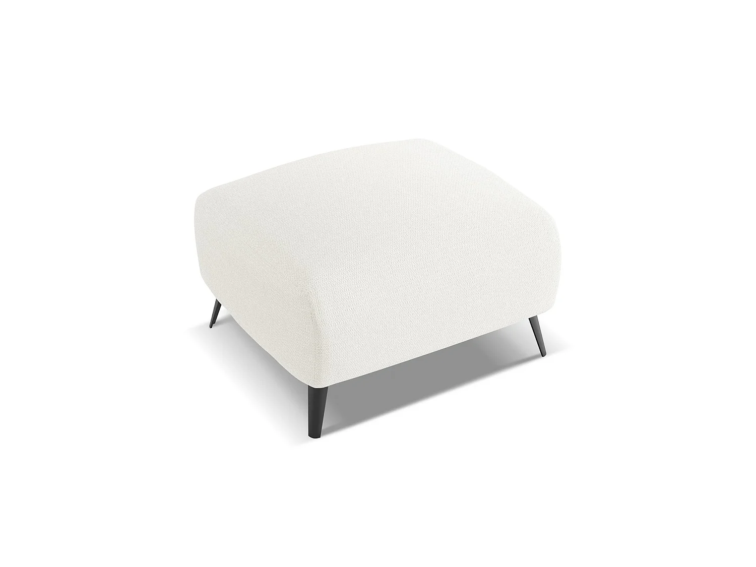 Pouf en tissu chenille - blanc - GENOVA
