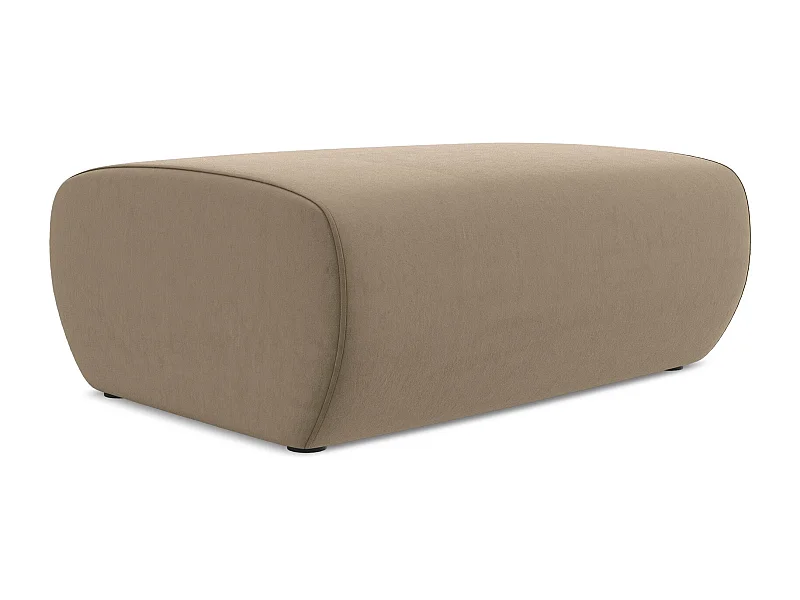 Pouf - Hocker - Samt - Hell beige - NANEA