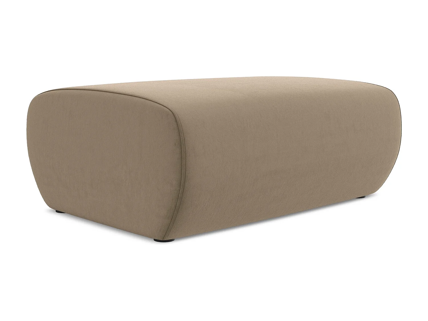 Pouf - Hocker - Samt - Hell beige - NANEA