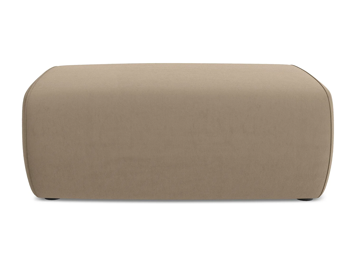 Pouf - Hocker - Samt - Hell beige - NANEA