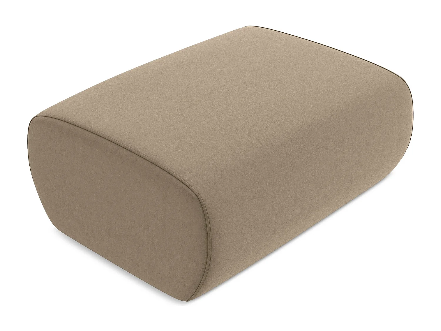Pouf - Hocker - Samt - Hell beige - NANEA