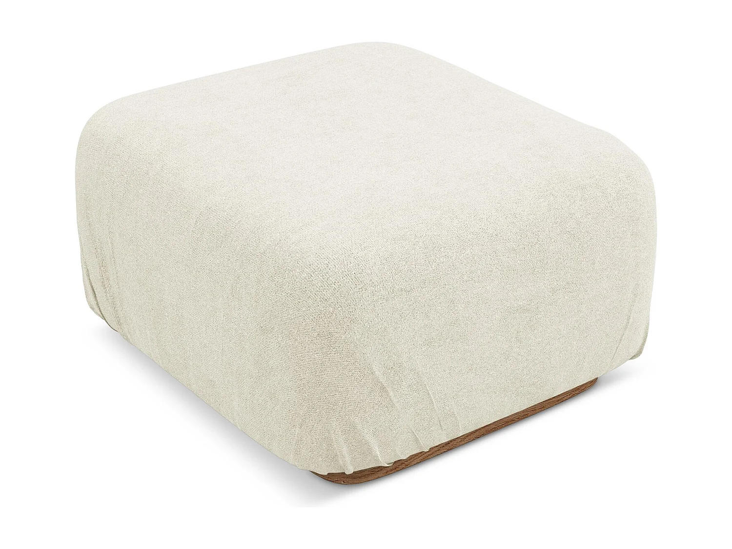 Pouf - Hocker - Bouclé - Weiß - AILANI