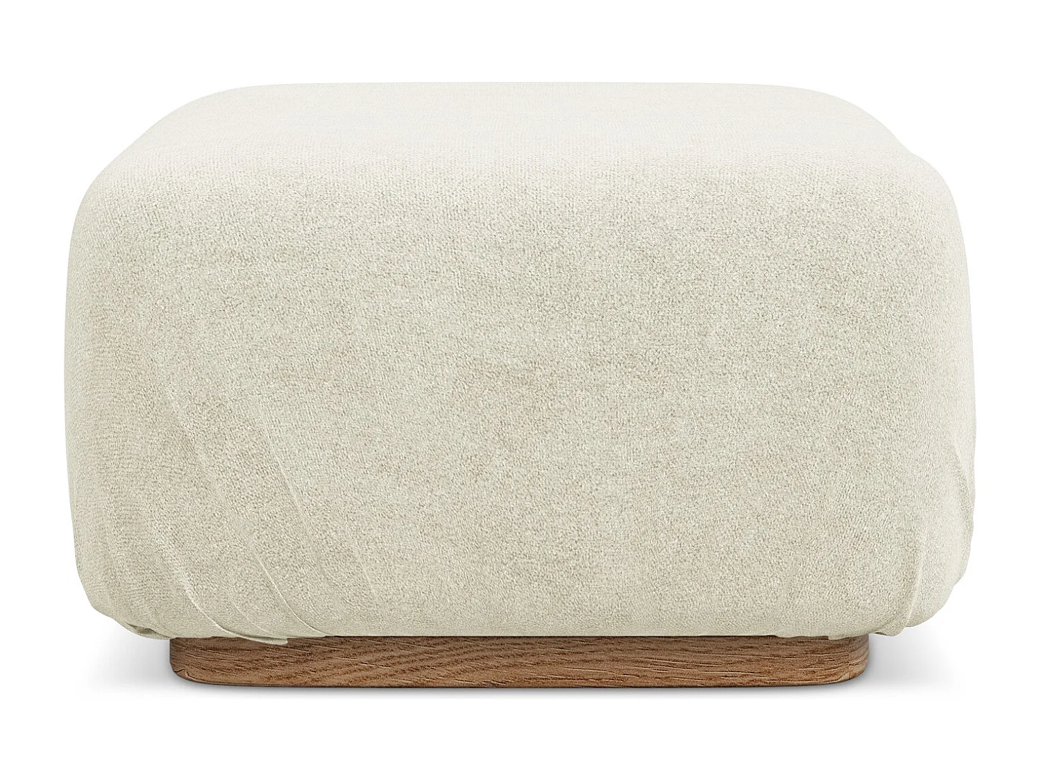 Pouf en tissu bouclette - blanc - AILANI