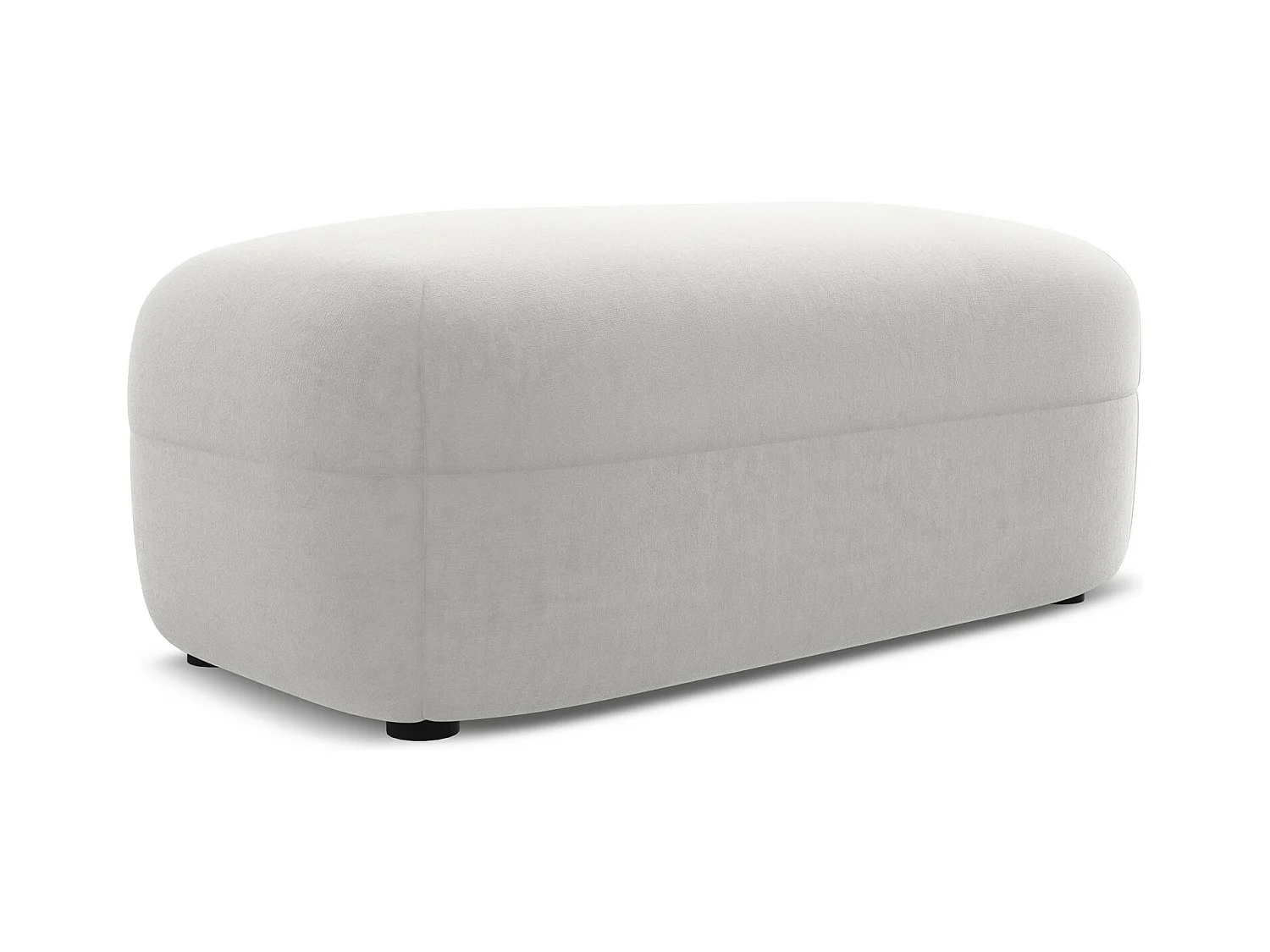 Pouf - Hocker - Samt - Silber - MOANA