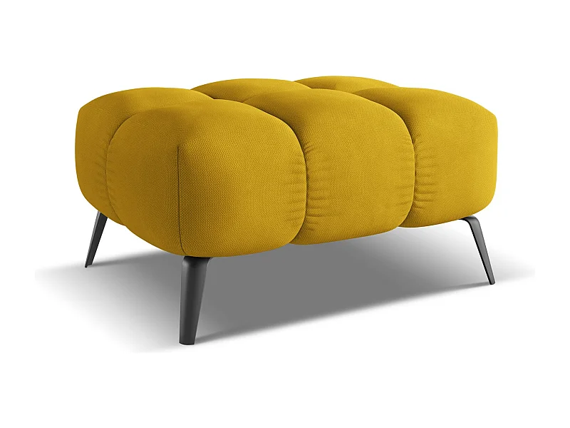 Pouf en tissu chenille - moutarde - NALU