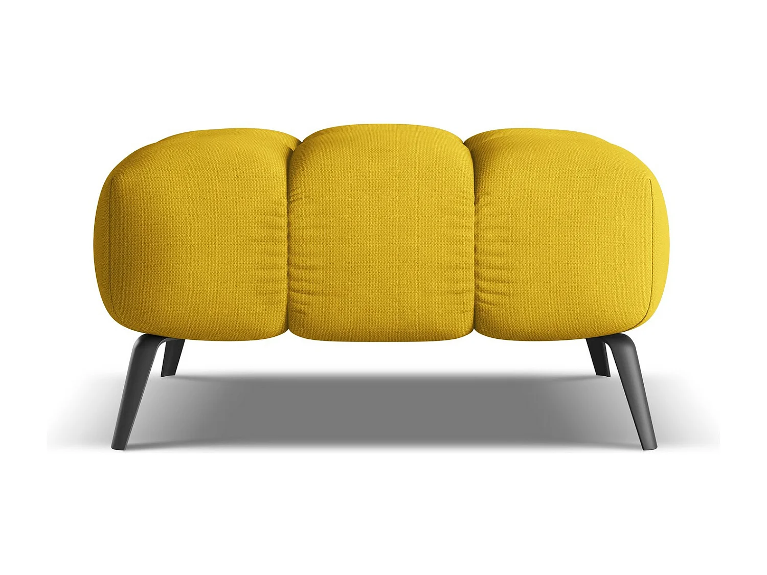 Pouf en tissu chenille - moutarde - NALU