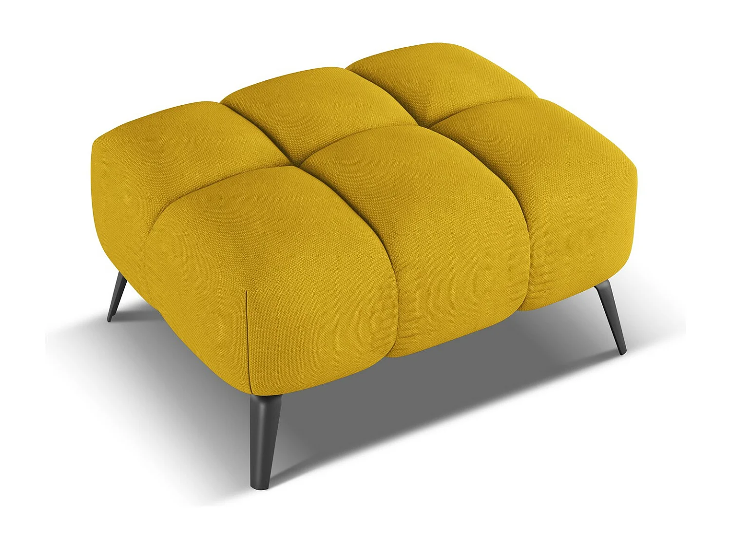 Pouf en tissu chenille - moutarde - NALU