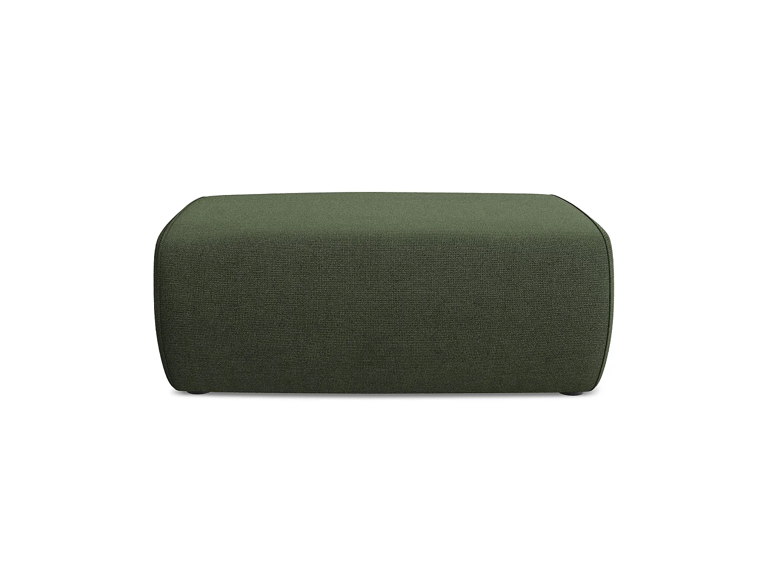 Pouf en tissu texturé - olive - PERUGIA