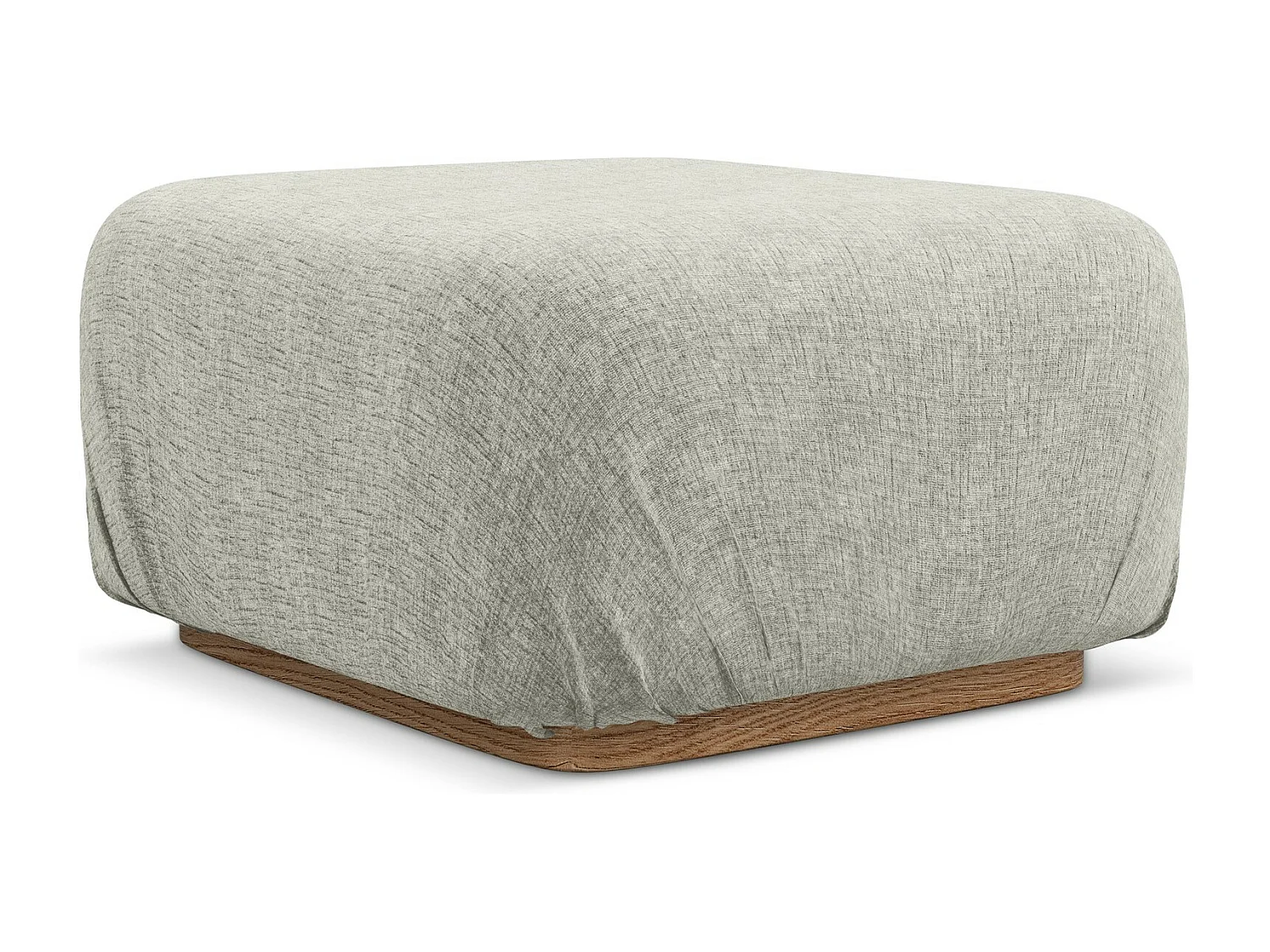 Puff em tecido chenille prata - AILANI