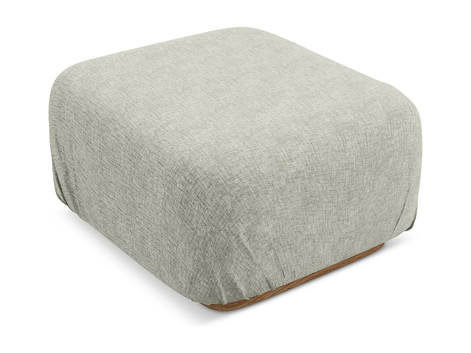 Puff em tecido chenille prata - AILANI