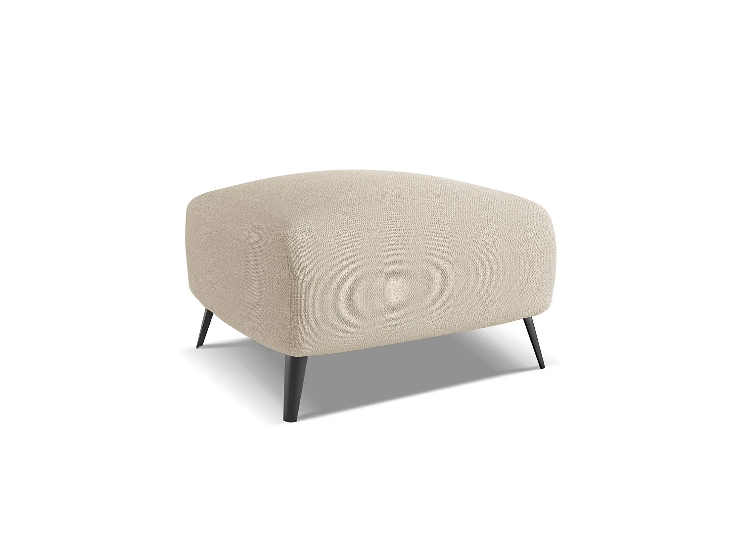 Pouf en tissu chenille - beige foncé - GENOVA