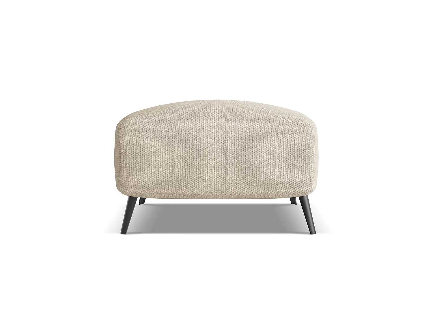 Pouf en tissu chenille - beige foncé - GENOVA
