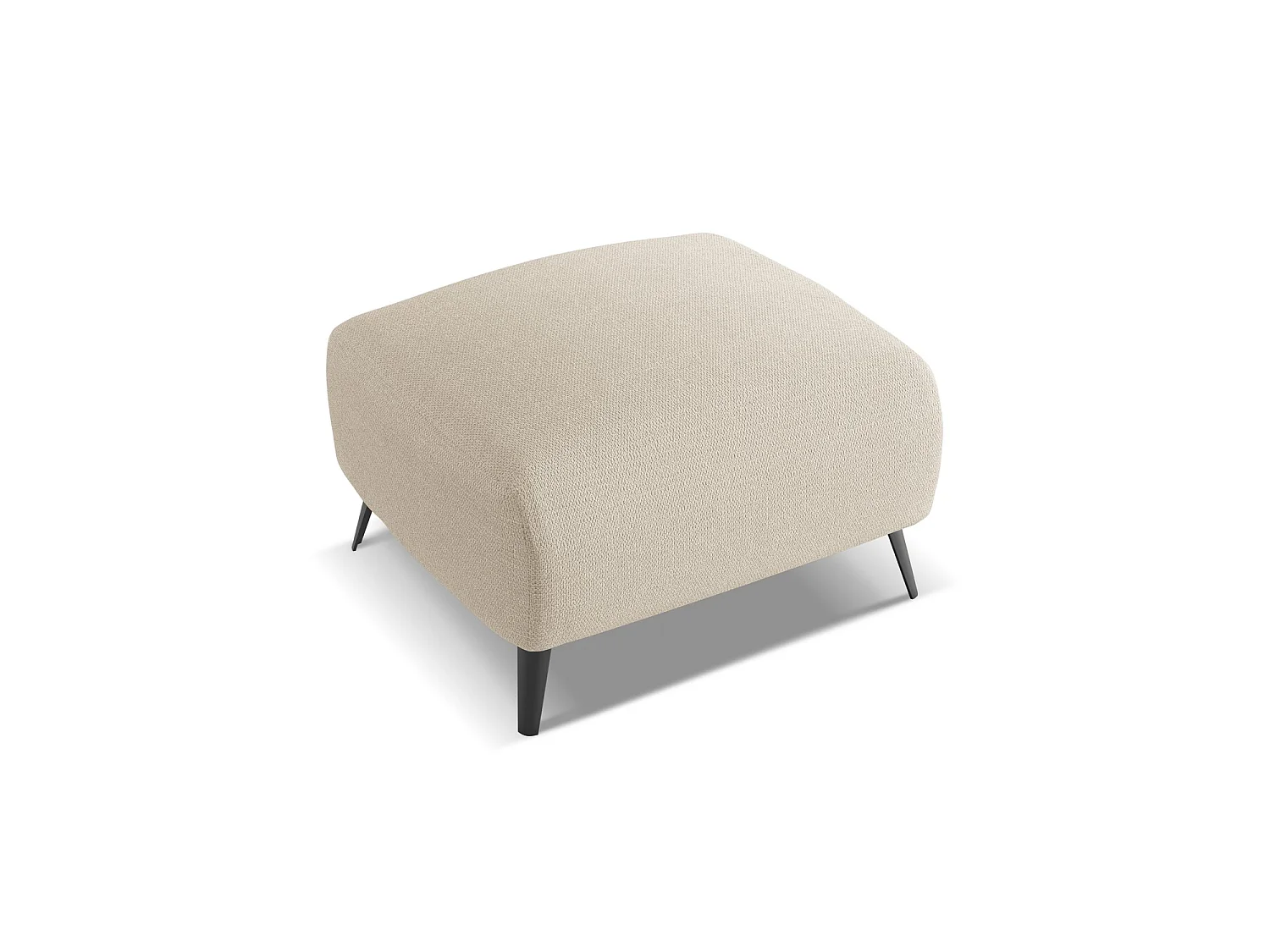 Pouf en tissu chenille - beige foncé - GENOVA