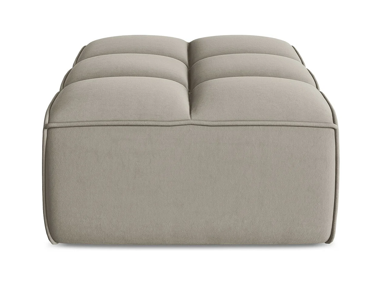 Poef van taupe velours - KALAI