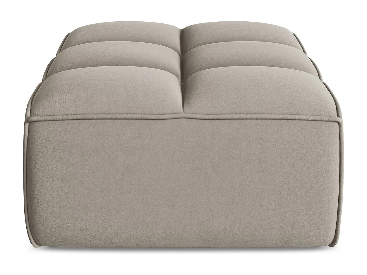 Poef van taupe velours - KALAI