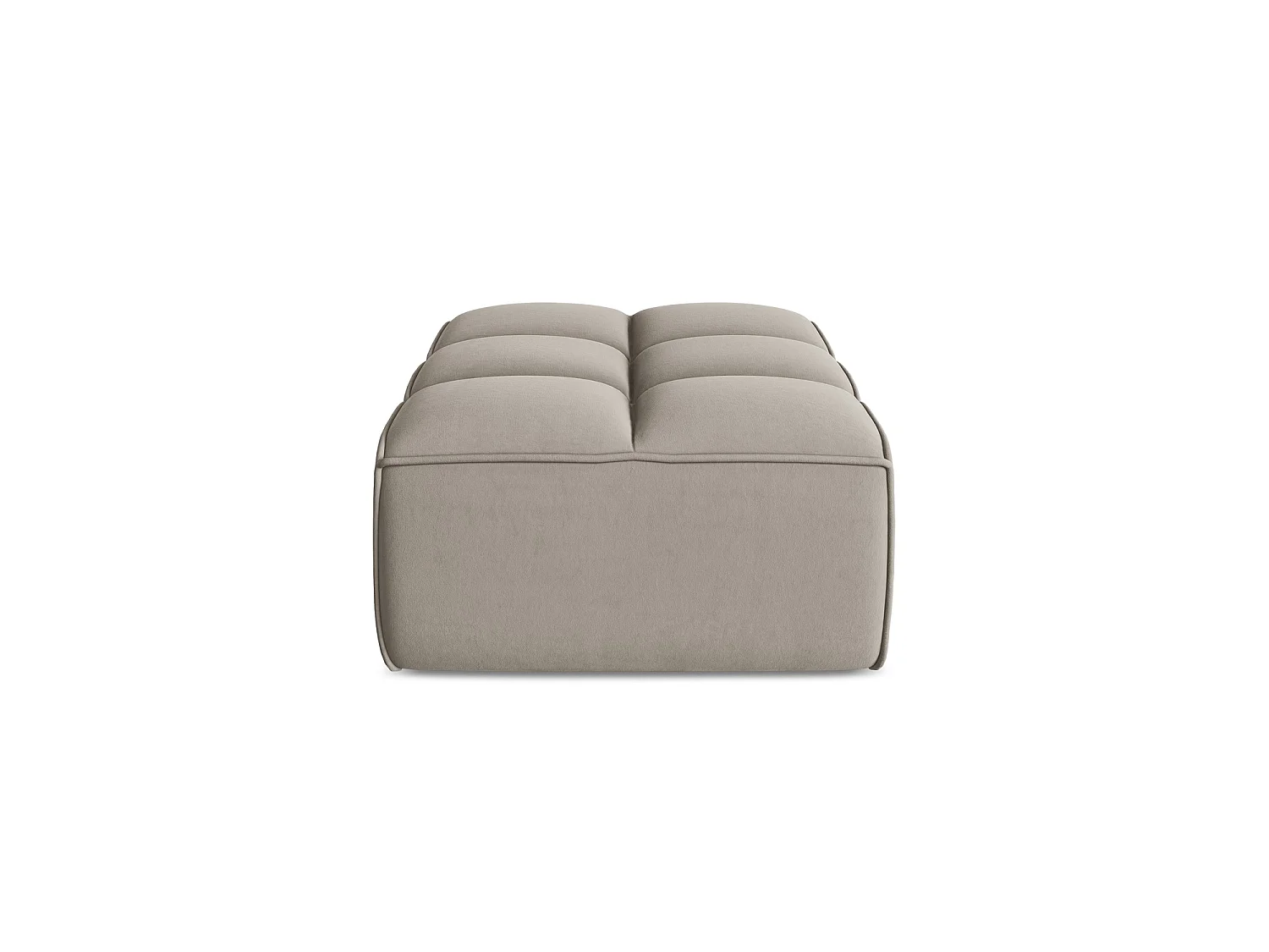 Poef van taupe velours - BELLUNO