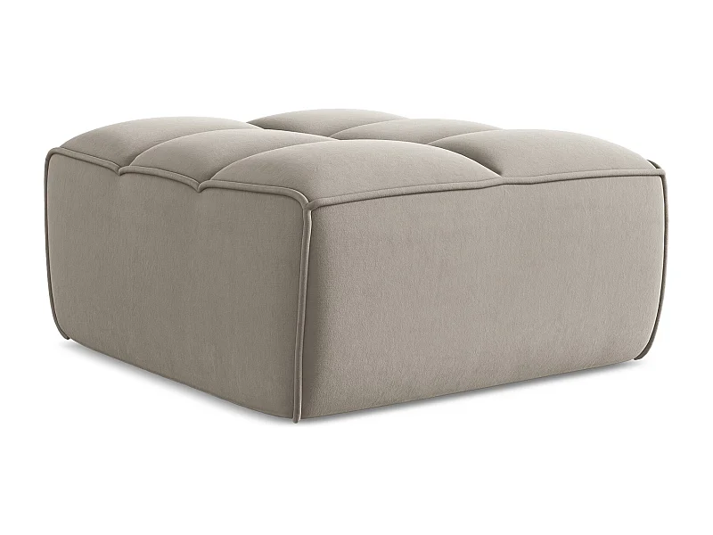 Pouf en velours - taupe - KALAI