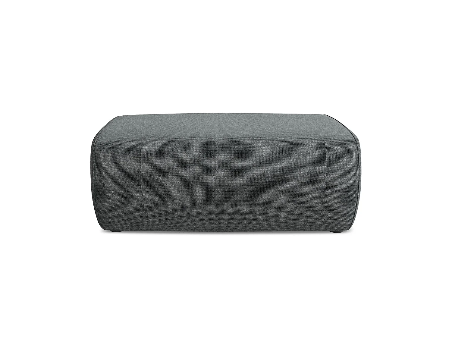 Pouf en tissu texturé - gris - PERUGIA