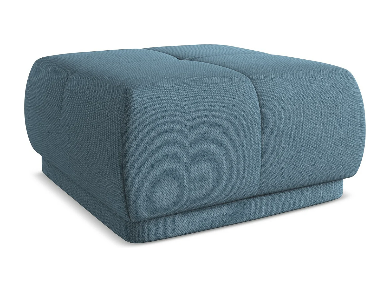 Pouf en tissu chenille - jeans - HOKU