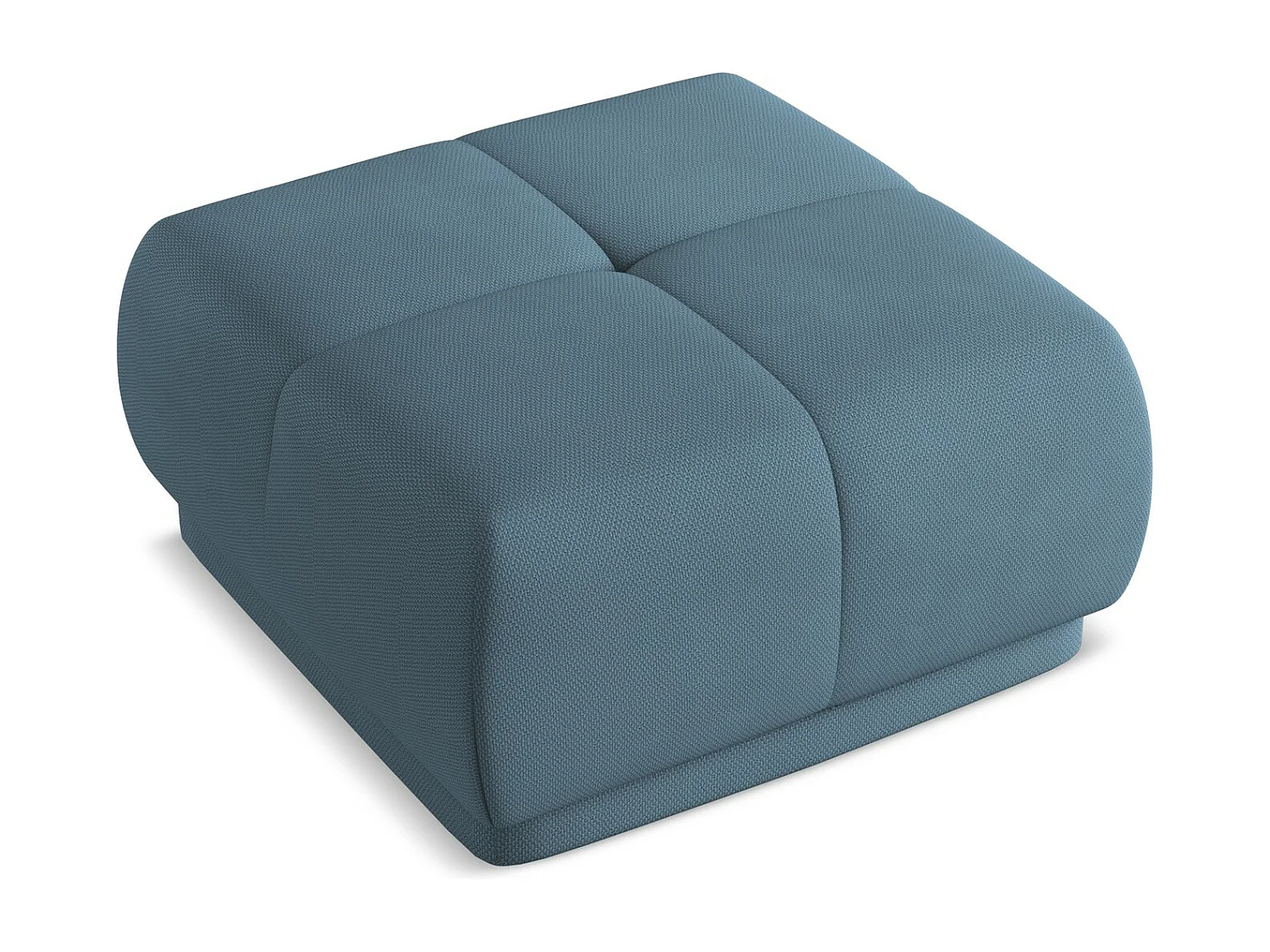 Pouf en tissu chenille - jeans - HOKU