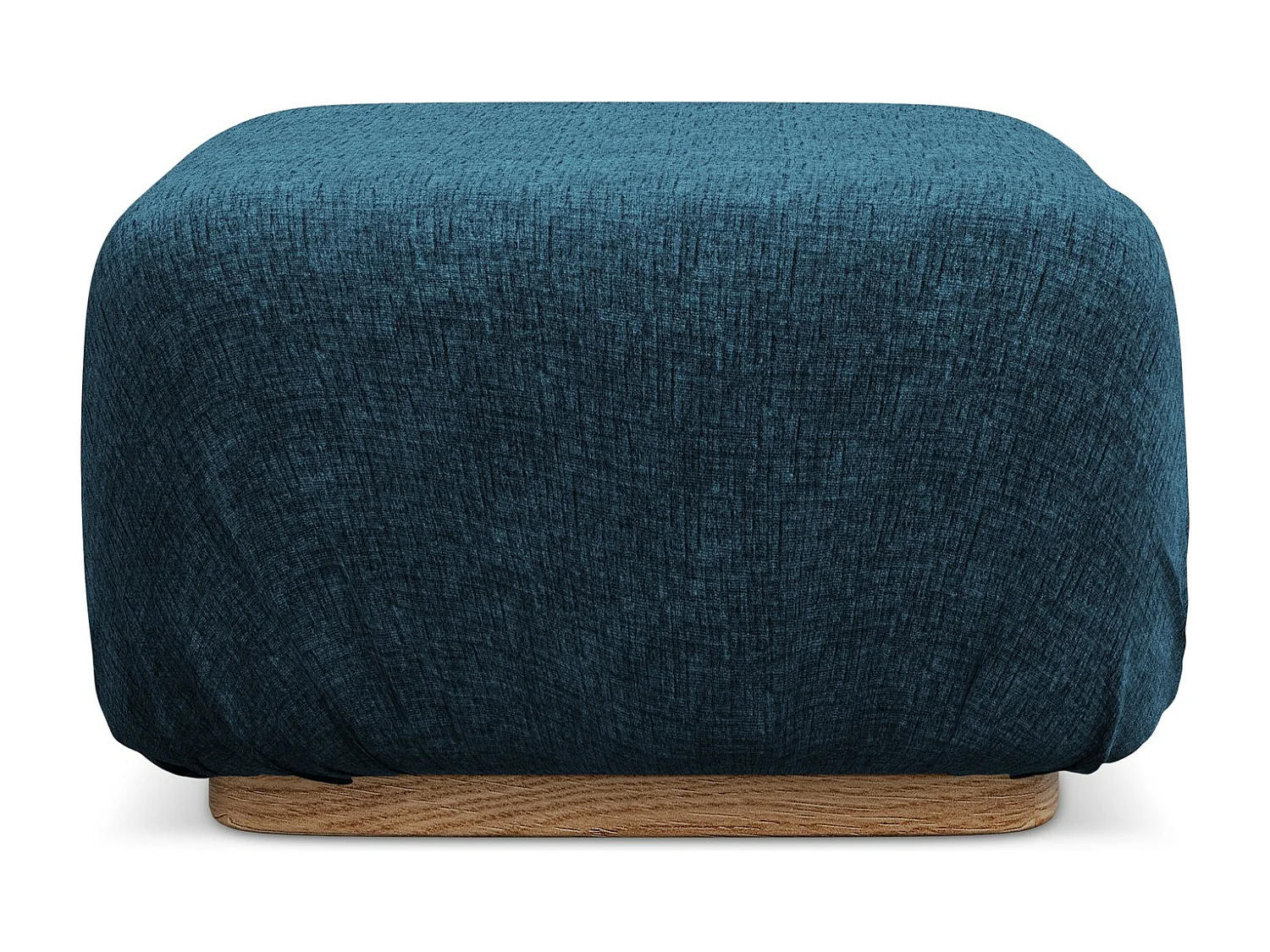 Poef van koningsblauw chenille stof - AILANI