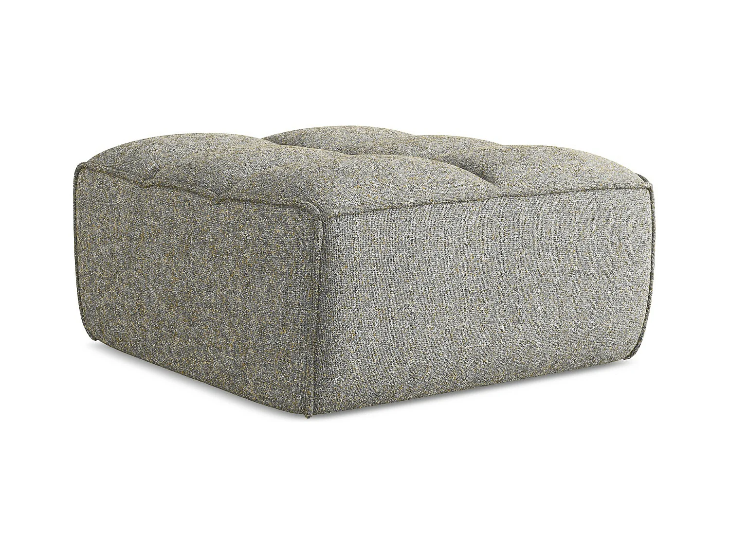 Pouf en tissu texturé - beige foncé - KALAI