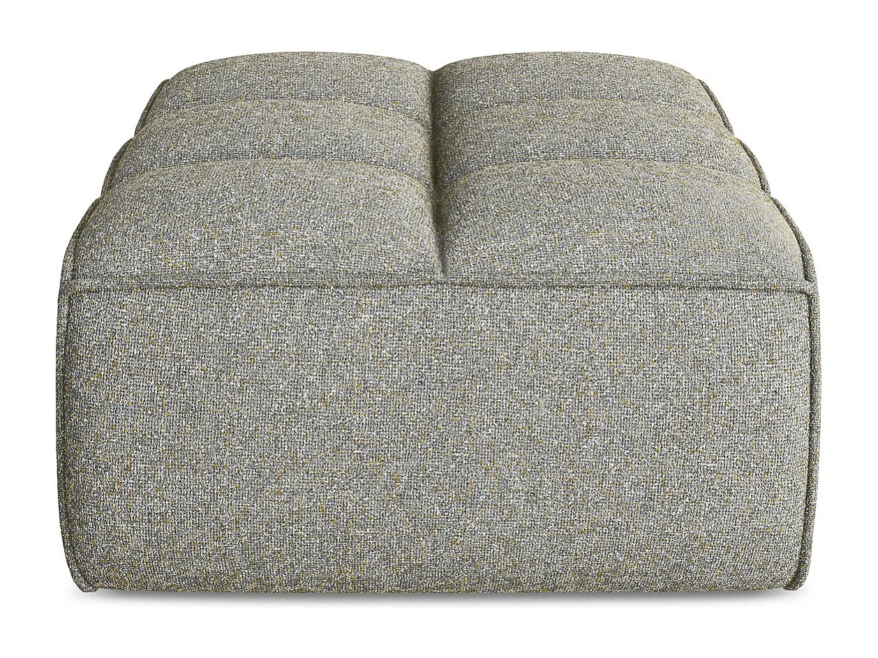 Pufa - z tkaniny strukturalnej - ciemny beż - KALAI