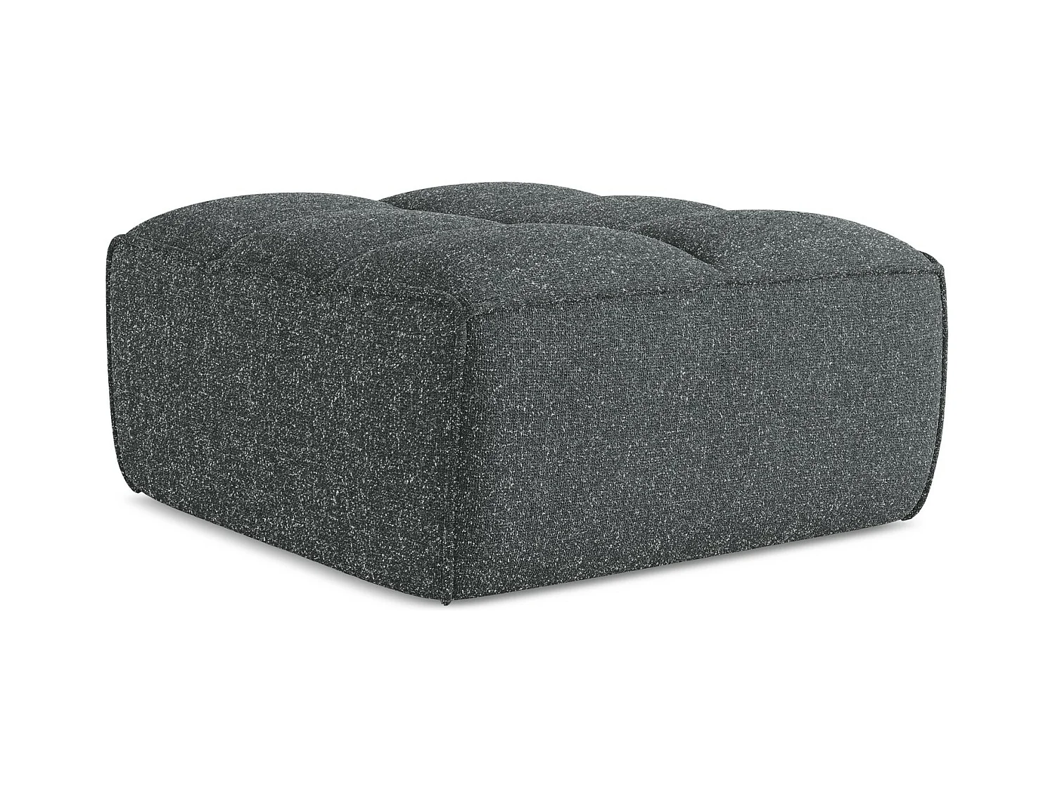Pouf en tissu texturé - graphite - KALAI
