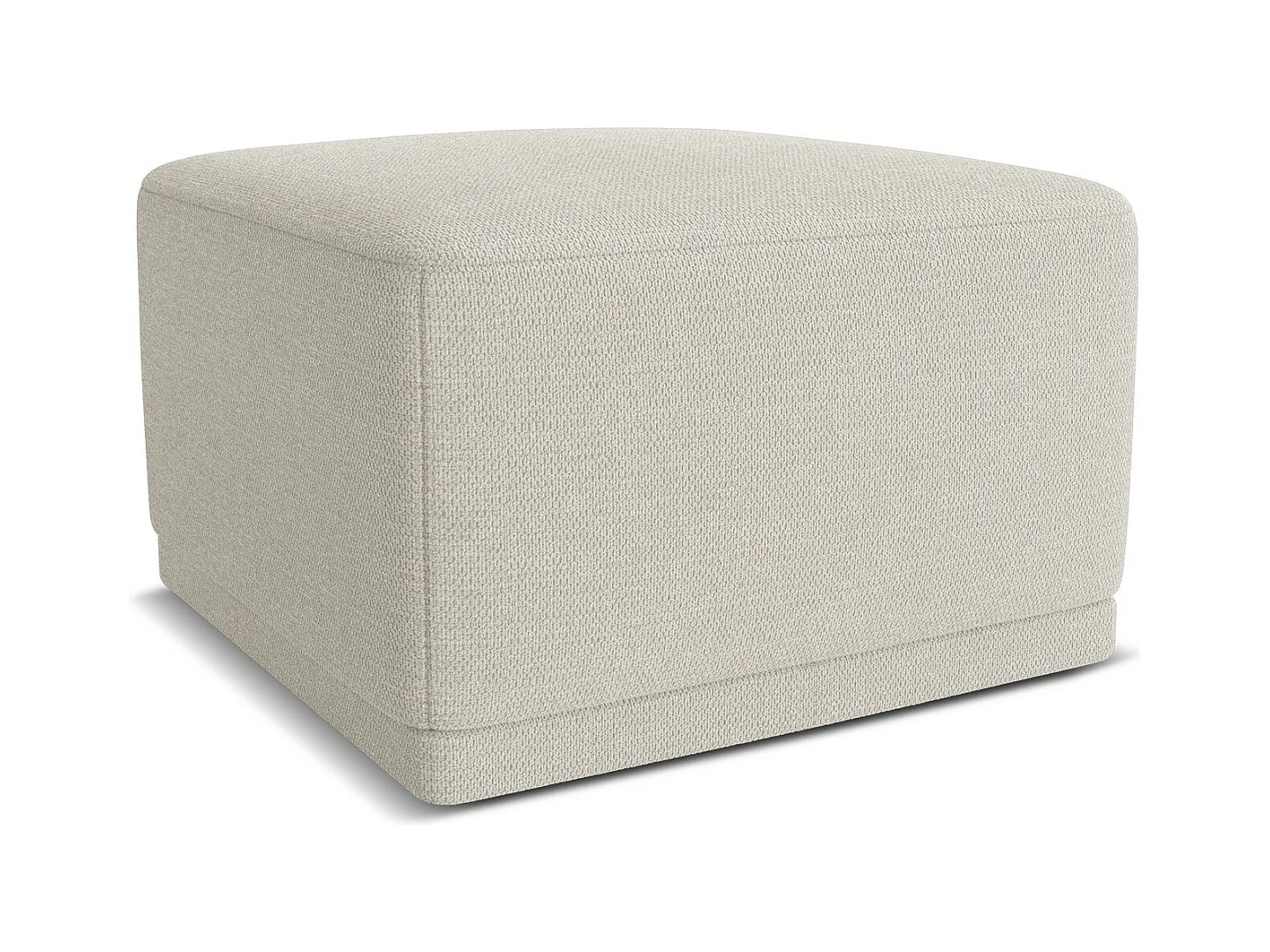 Pouf en tissu chenille - argent - KAILA