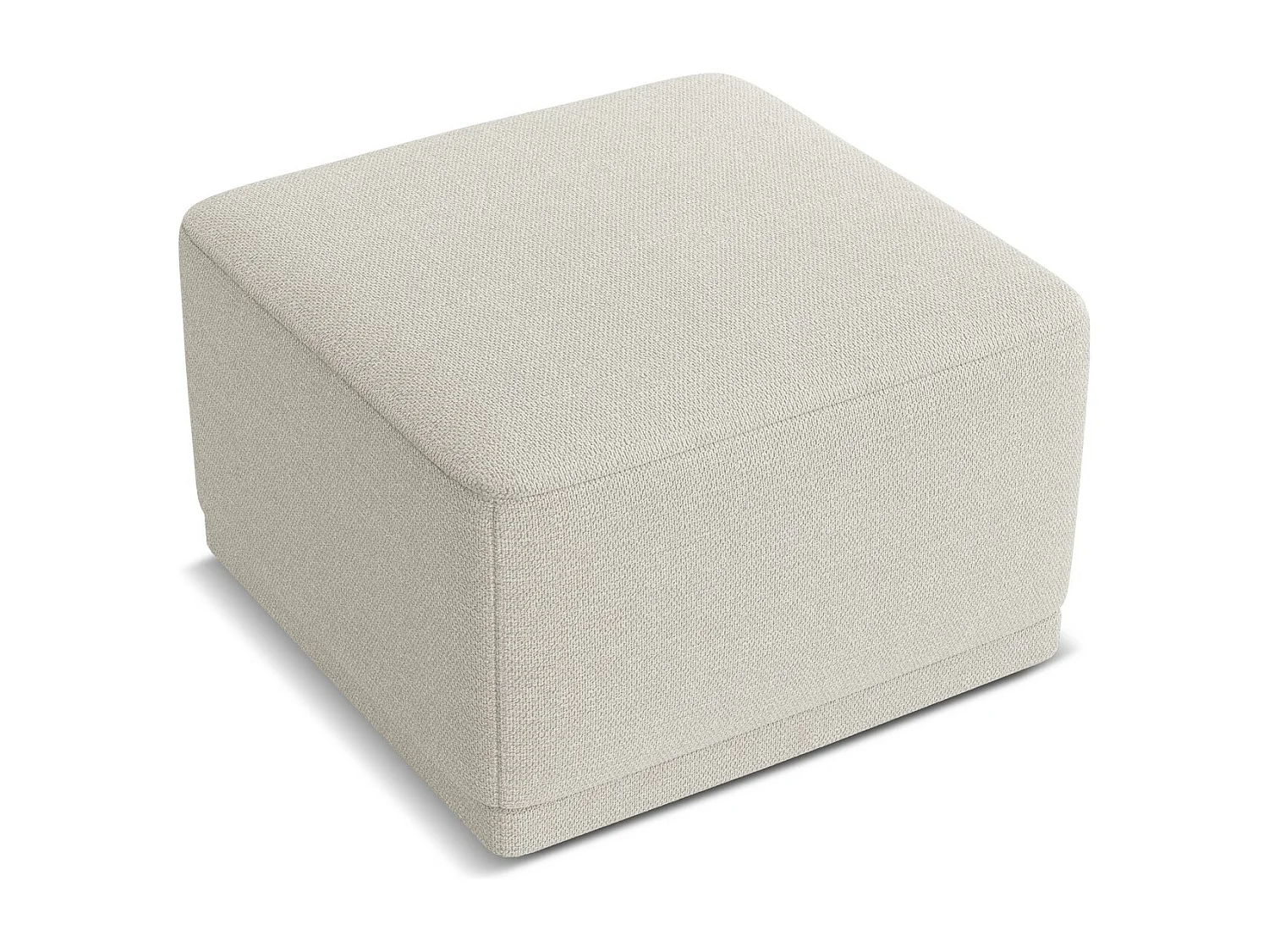 Pouf en tissu chenille - argent - KAILA
