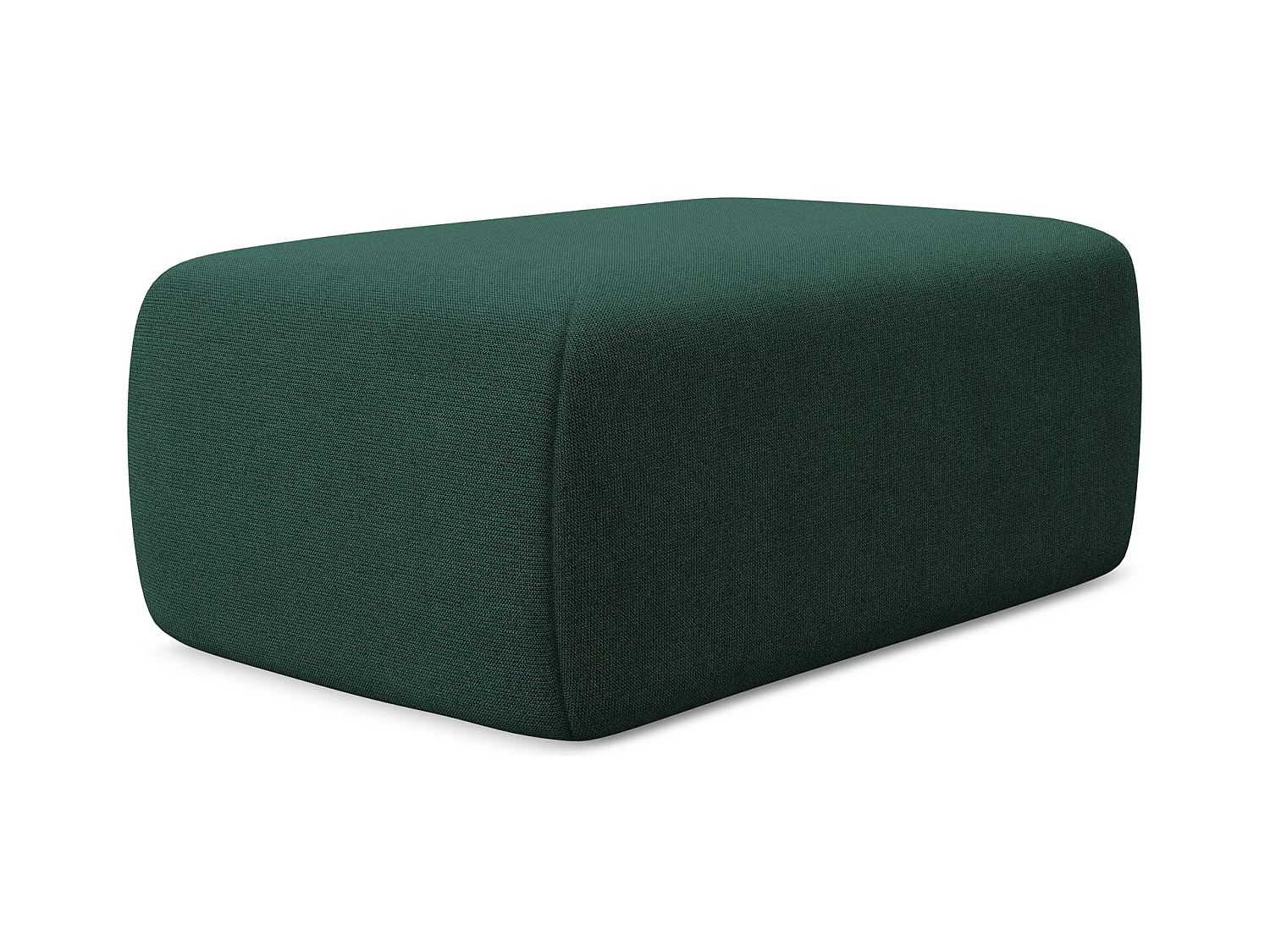 Pouf - Hocker - Strukturstoff - Flaschengrün - NANEA
