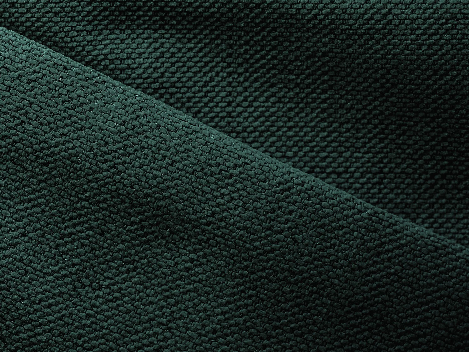 Pouf - Hocker - Strukturstoff - Flaschengrün - NANEA