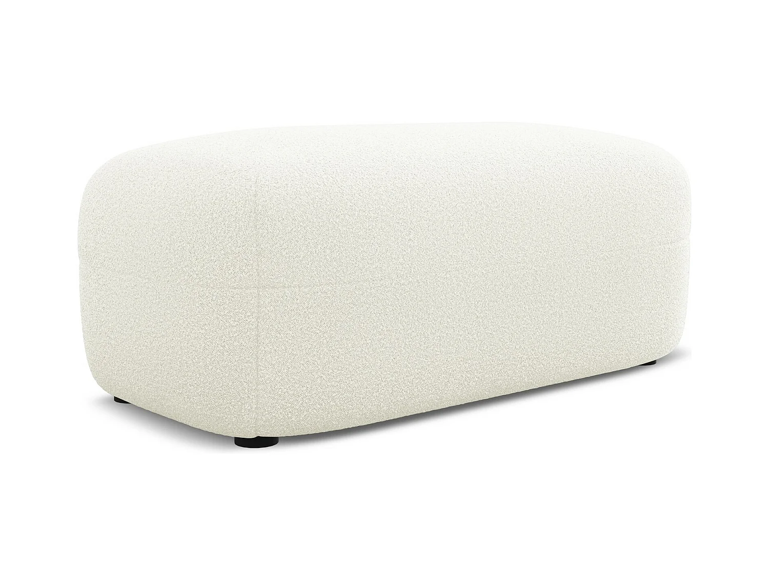 Pouf - Hocker - Bouclé - Weiß - MOANA