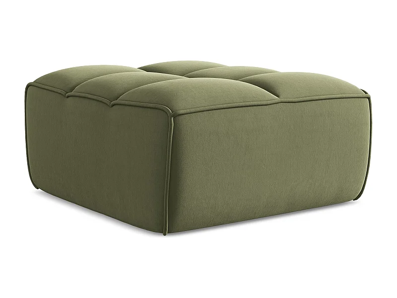 Pouf - Hocker - Samt - Olive - KALAI