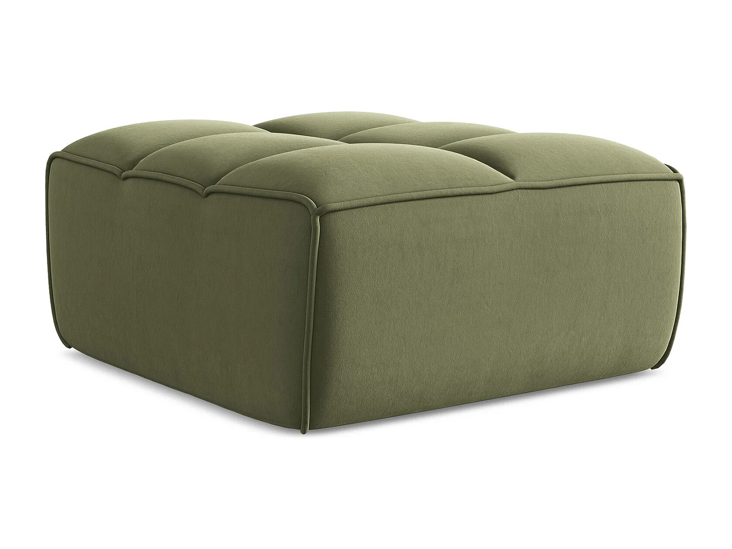 Pouf en velours - olive - KALAI
