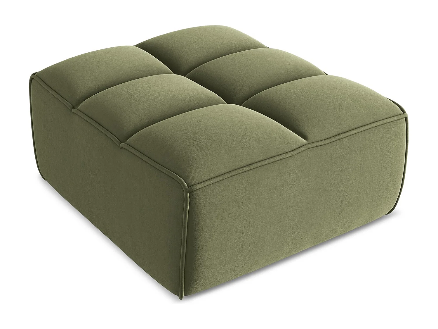 Pouf en velours - olive - KALAI