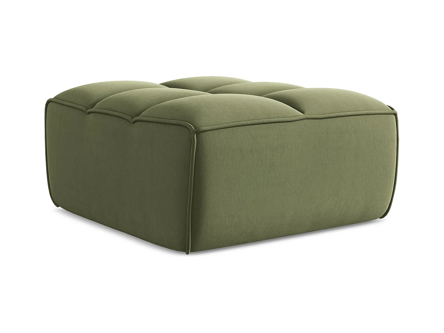 Pouf en velours - olive - KALAI