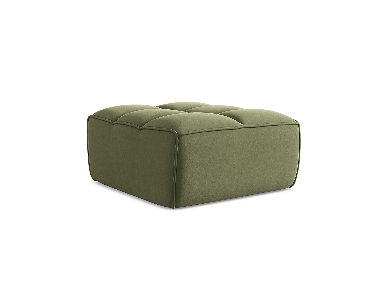 Pouf en velours - olive - BELLUNO