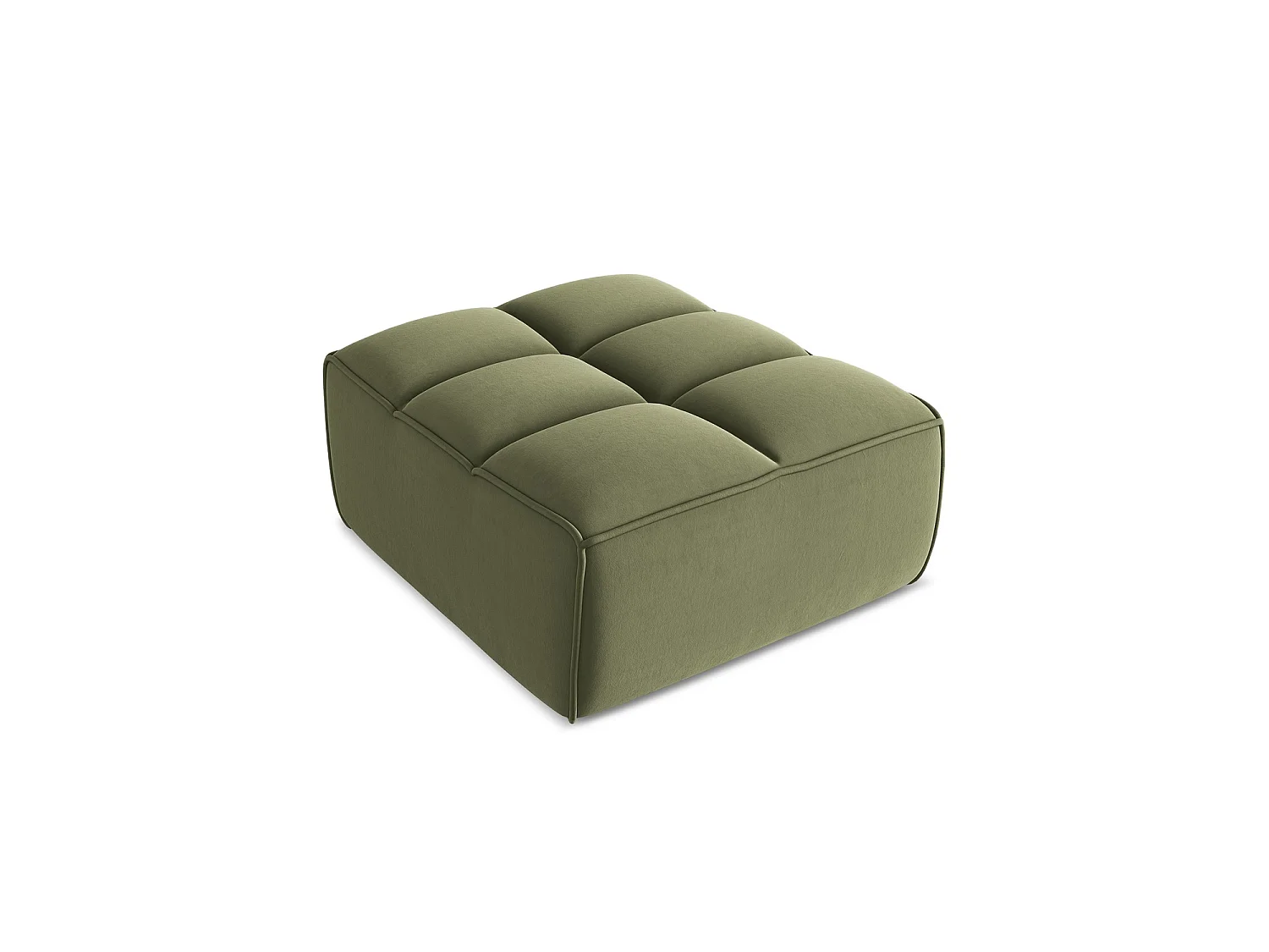 Pouf en velours - olive - BELLUNO